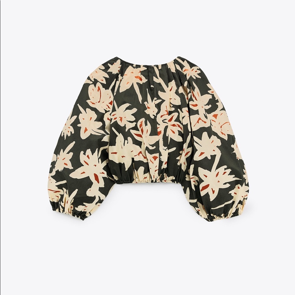 Zara Printed Cropped Top NWT Size S